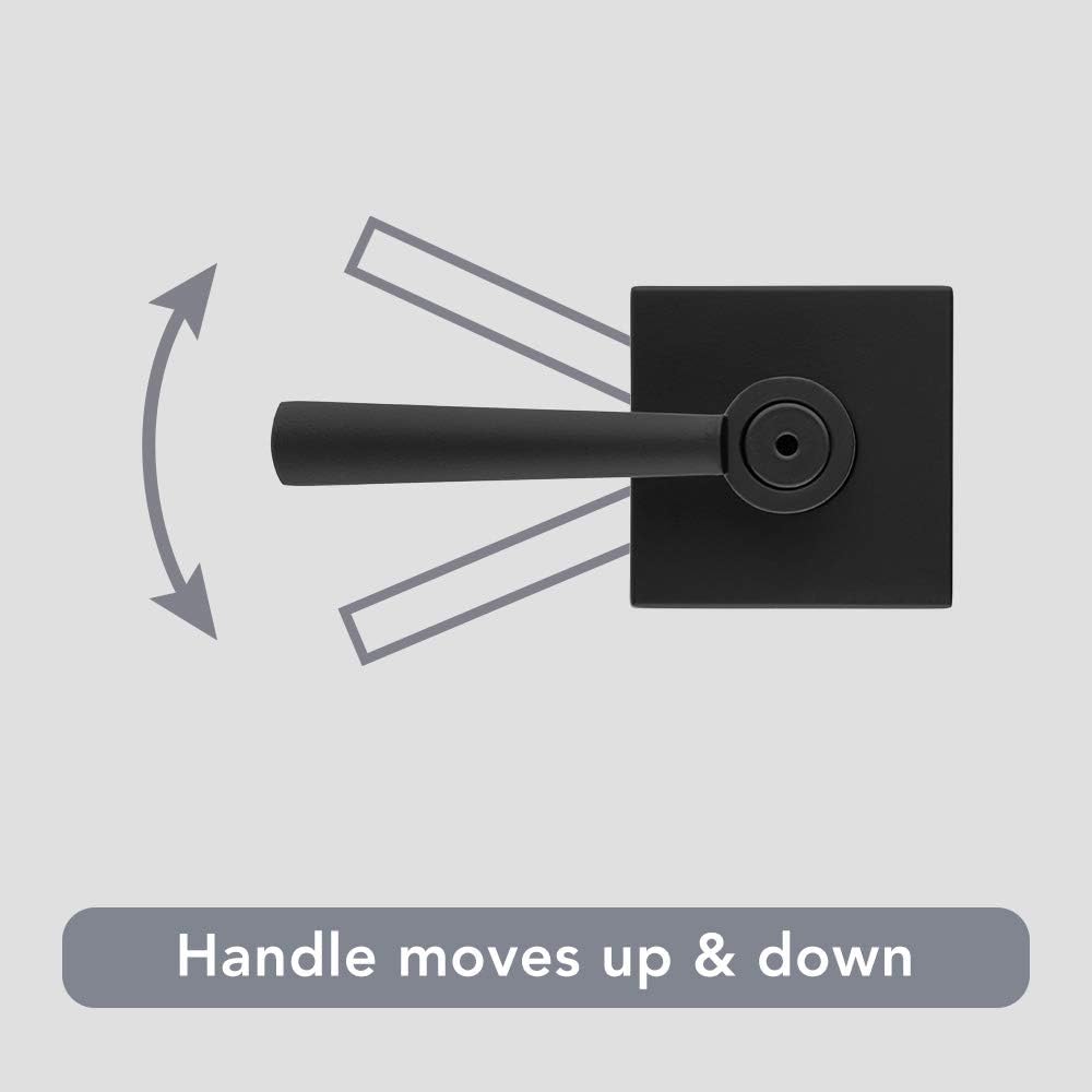 Matte Black Baldwin Spyglass Interior Privacy Door Handle with Reversible Lever - Keyless Door Lock with Microban Protection for Bedroom or Bathroom - WildKart