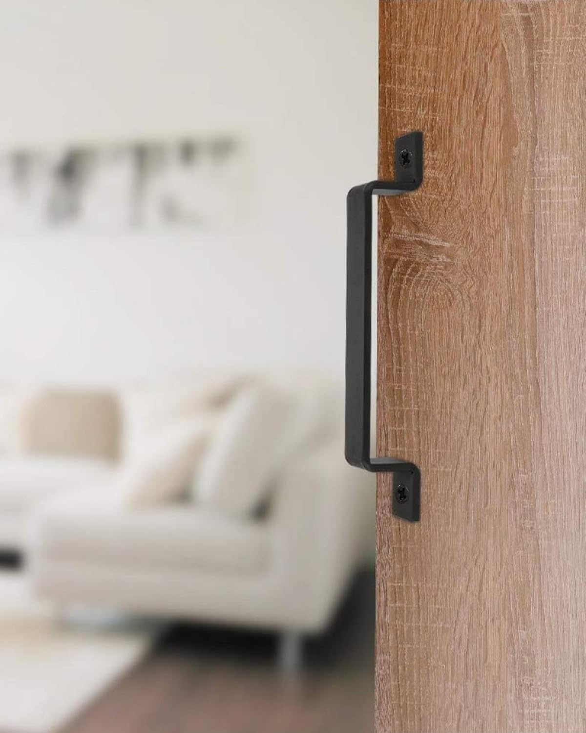 Matte Black Barn Door Handle Set with Flush Pull and Lock Latch - Easy Installation, Heavy Duty Barn Door Handles by J JHOUSELIFESTYLE