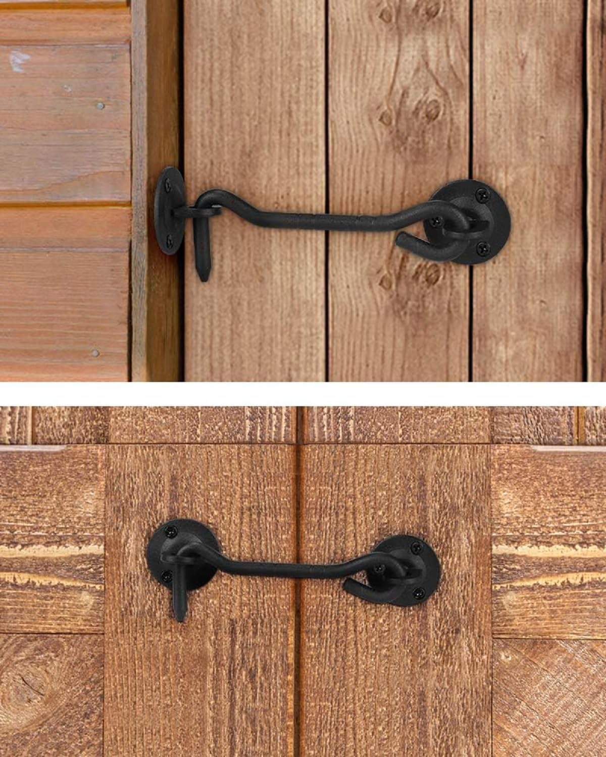 Matte Black Barn Door Handle Set with Flush Pull and Lock Latch - Easy Installation, Heavy Duty Barn Door Handles by J JHOUSELIFESTYLE