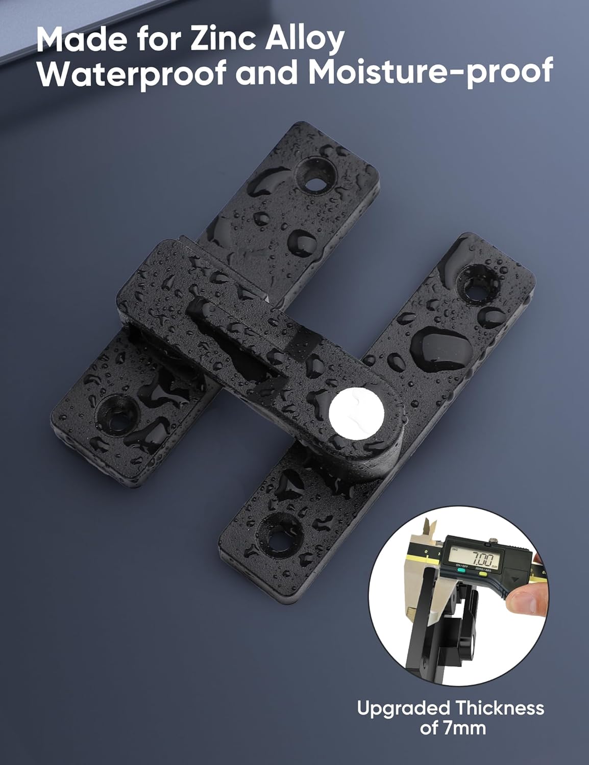 Matte Black Barn Door Latch with Luminous Function - Heavy Duty Sliding Double Door Hardware - Keyless Gate Latch (180 Degree, 1 Pack)