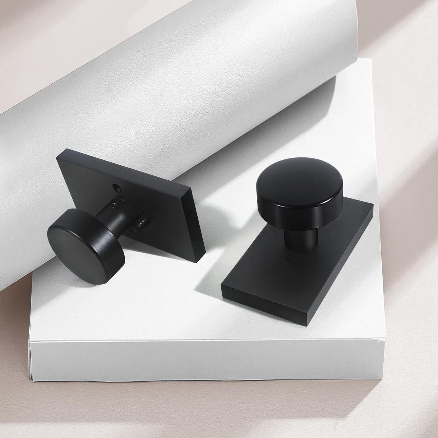 Matte Black Door Knob with Deadbolt - Single Cylinder Set by Newlaking