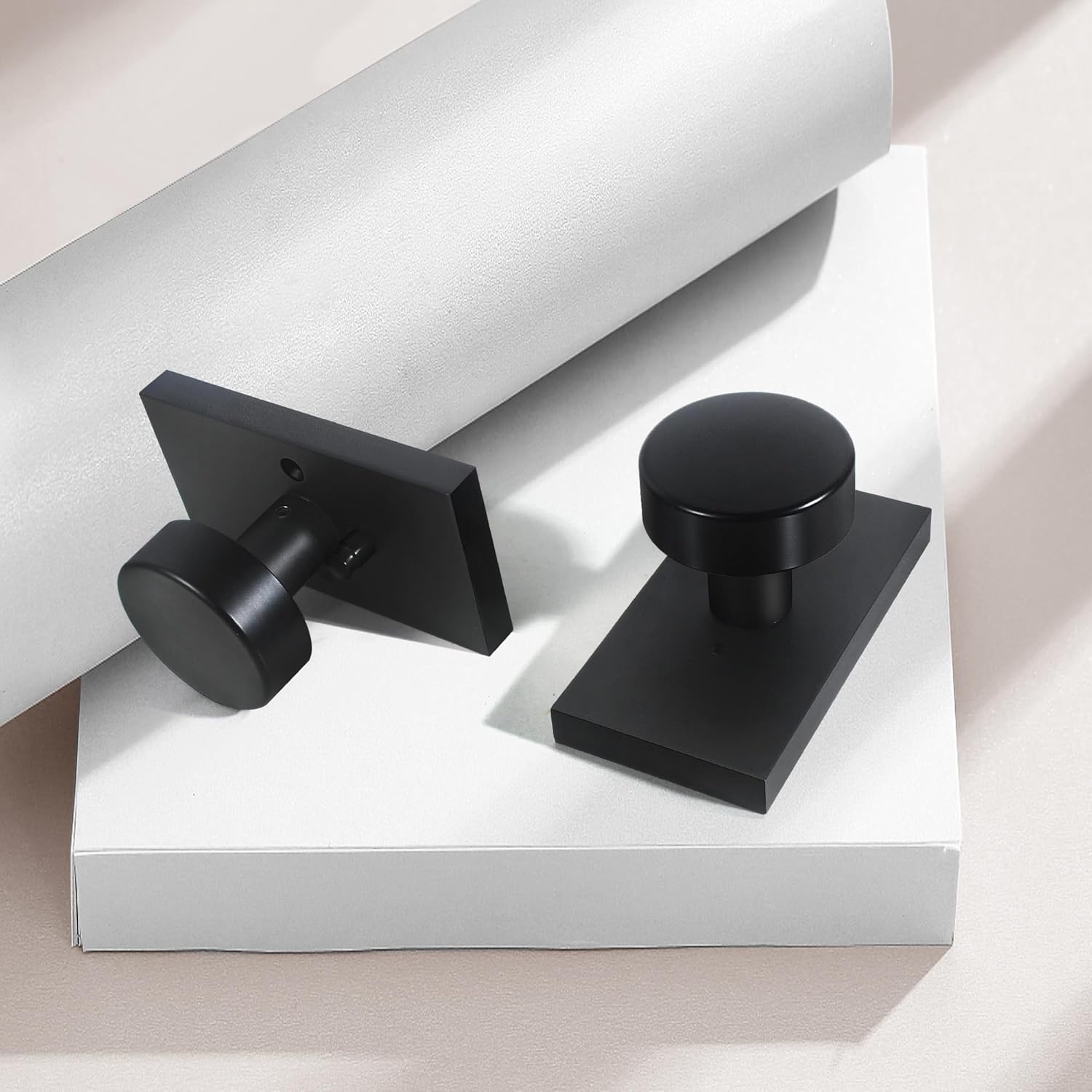 Matte Black Door Knob with Deadbolt - Single Cylinder Set by Newlaking