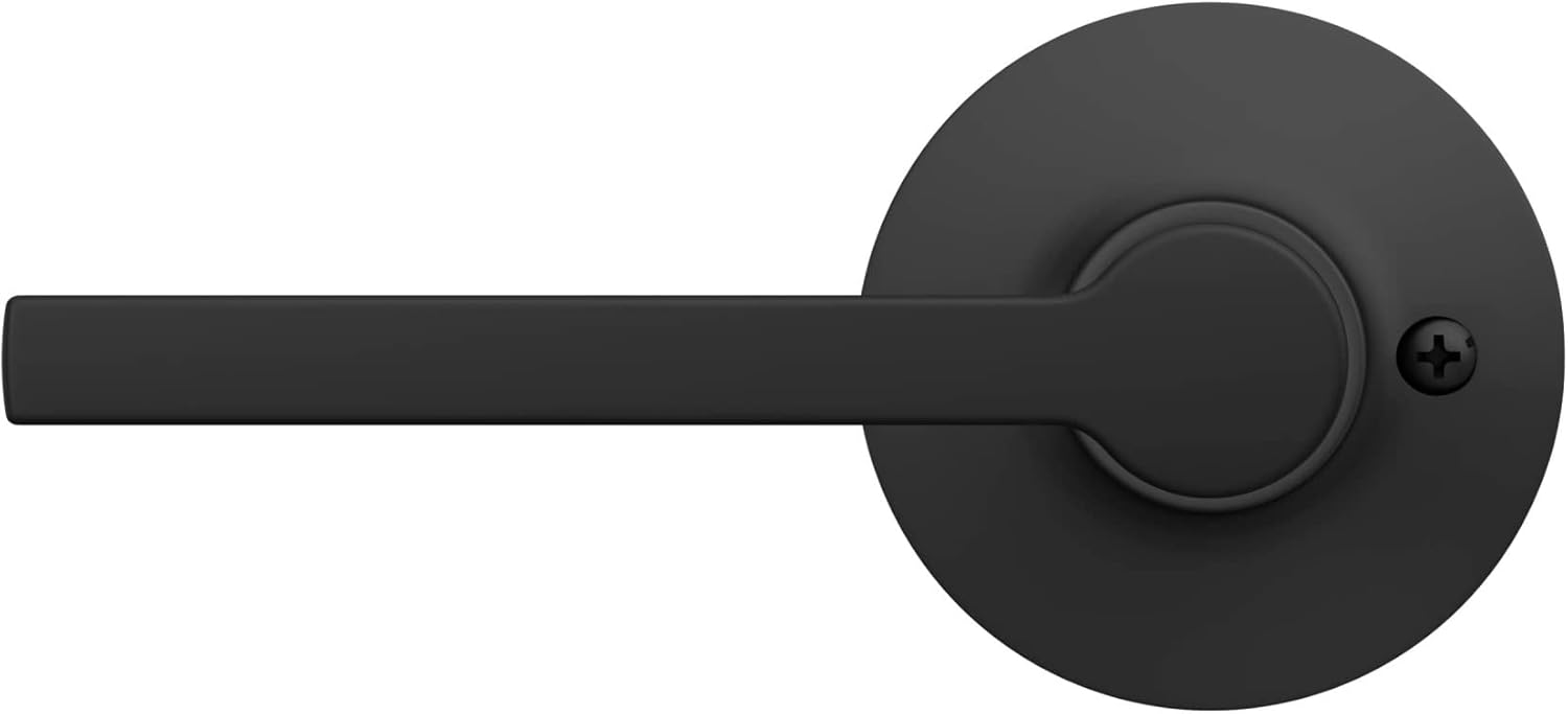 Matte Black Finish Lock Scout Straight Lever Round Trim Dummy Door Handle