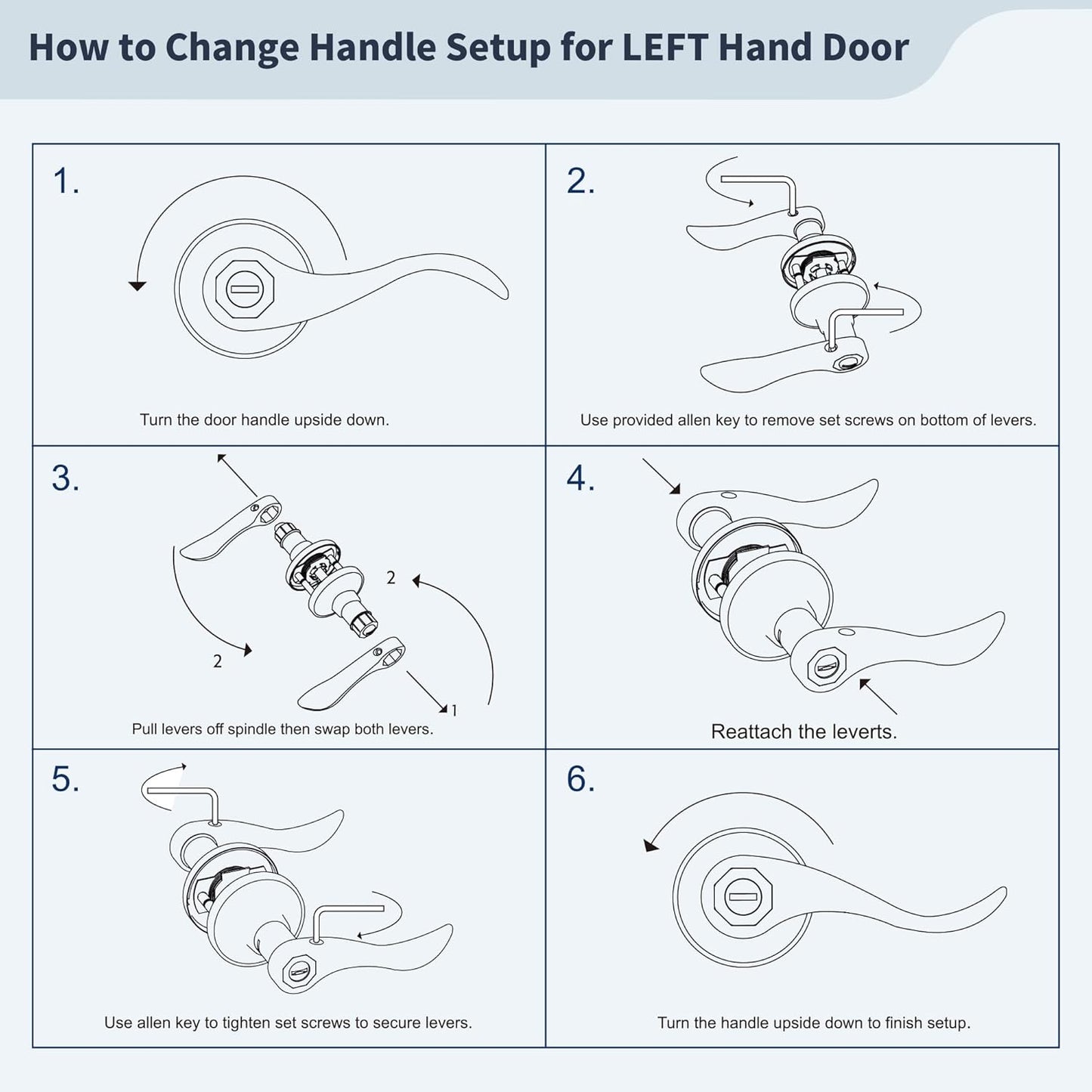 Matte Black Keyed Entry Wave Style Door Lever Handle for Office or Front Door - Reversible for Left/Right Handed - 1 Pack