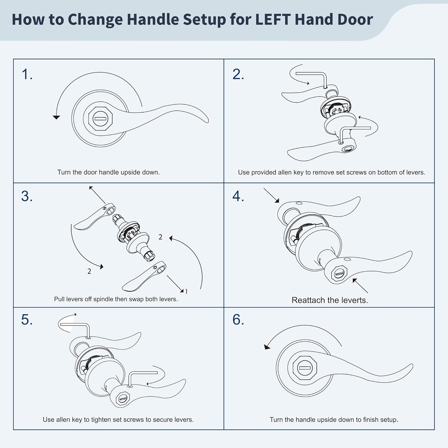 Matte Black Keyed Entry Wave Style Door Lever Handle for Office or Front Door - Reversible for Left/Right Handed - 1 Pack
