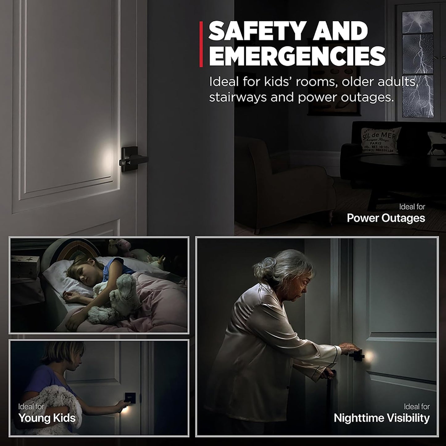 Matte Black Kwikset Halifax LED Motion Activated Privacy Door Lever with Microban Protection