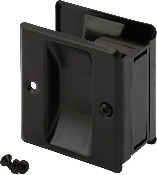 Matte Black Pocket Door Passage Pull by Prime-Line - Single Pack N 7577