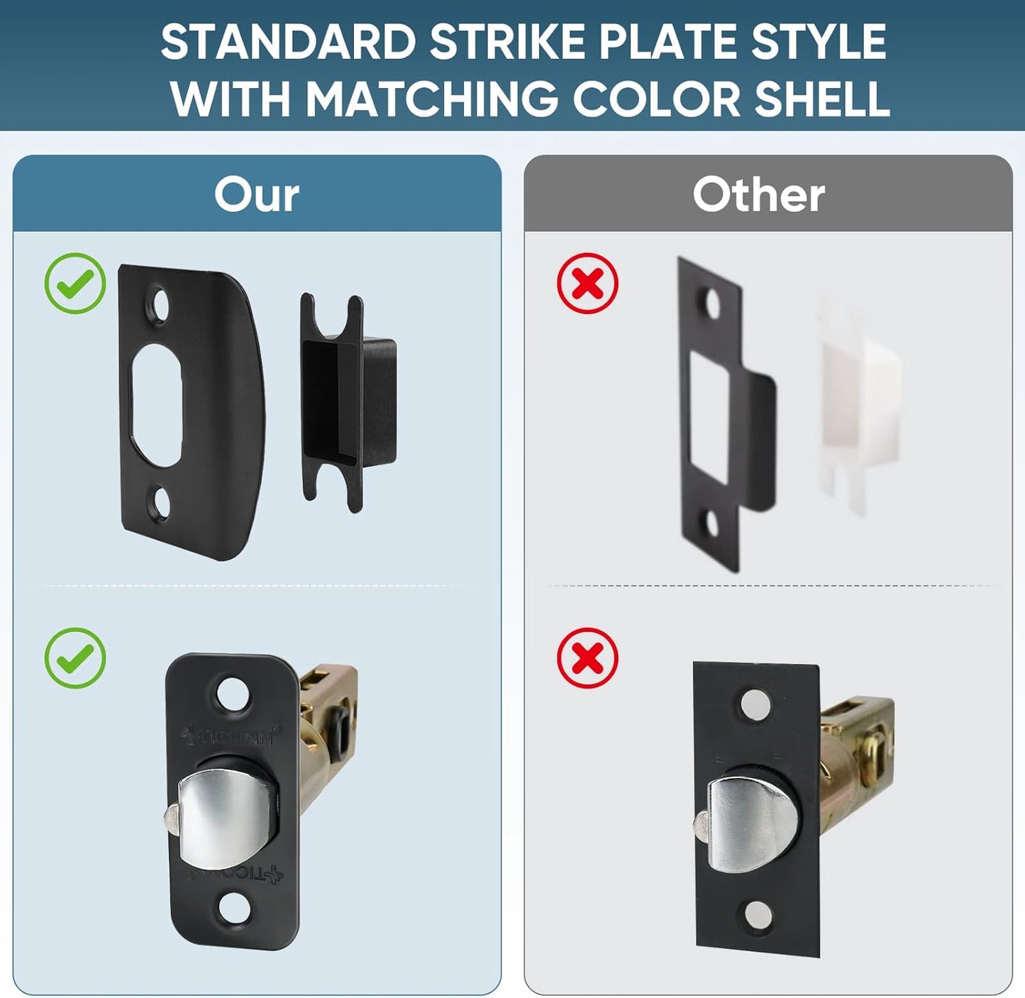 Matte Black Reversible Door Lever Handle for Interior Doors & Closets - Traditional Wave Style (Privacy, 1-Pack)