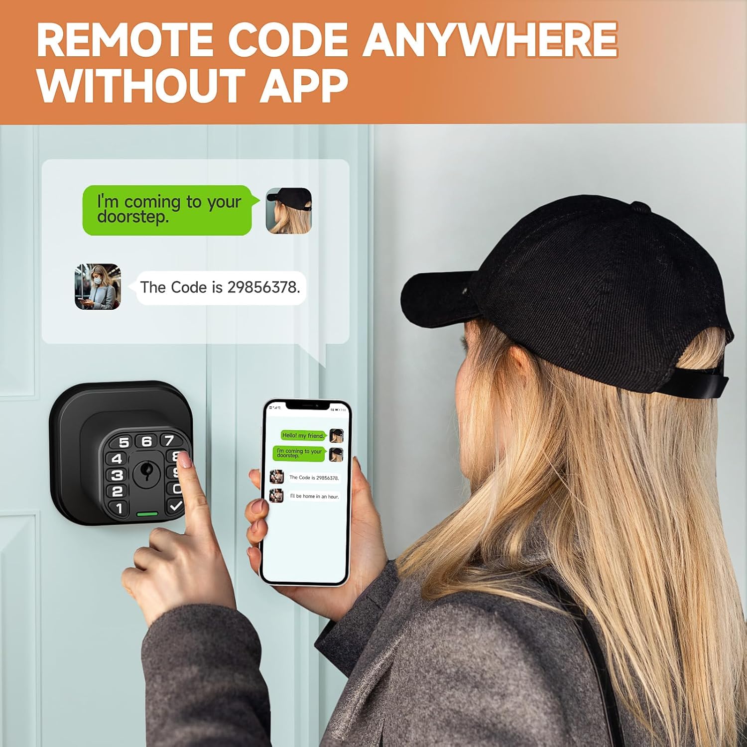 Matte Black Richelock Square Door Knob with Keypad, Keyless Entry Auto Lock for Indoor & Outdoor, Waterproof & Weatherproof - Bedroom, Entry Door, Office