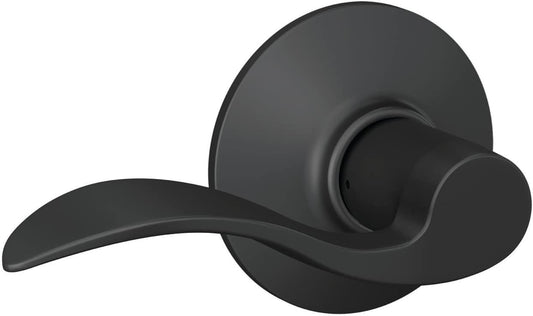 Matte Black Schlage F10 ACC 622 Accent Door Lever for Hall & Closet Passage Lock