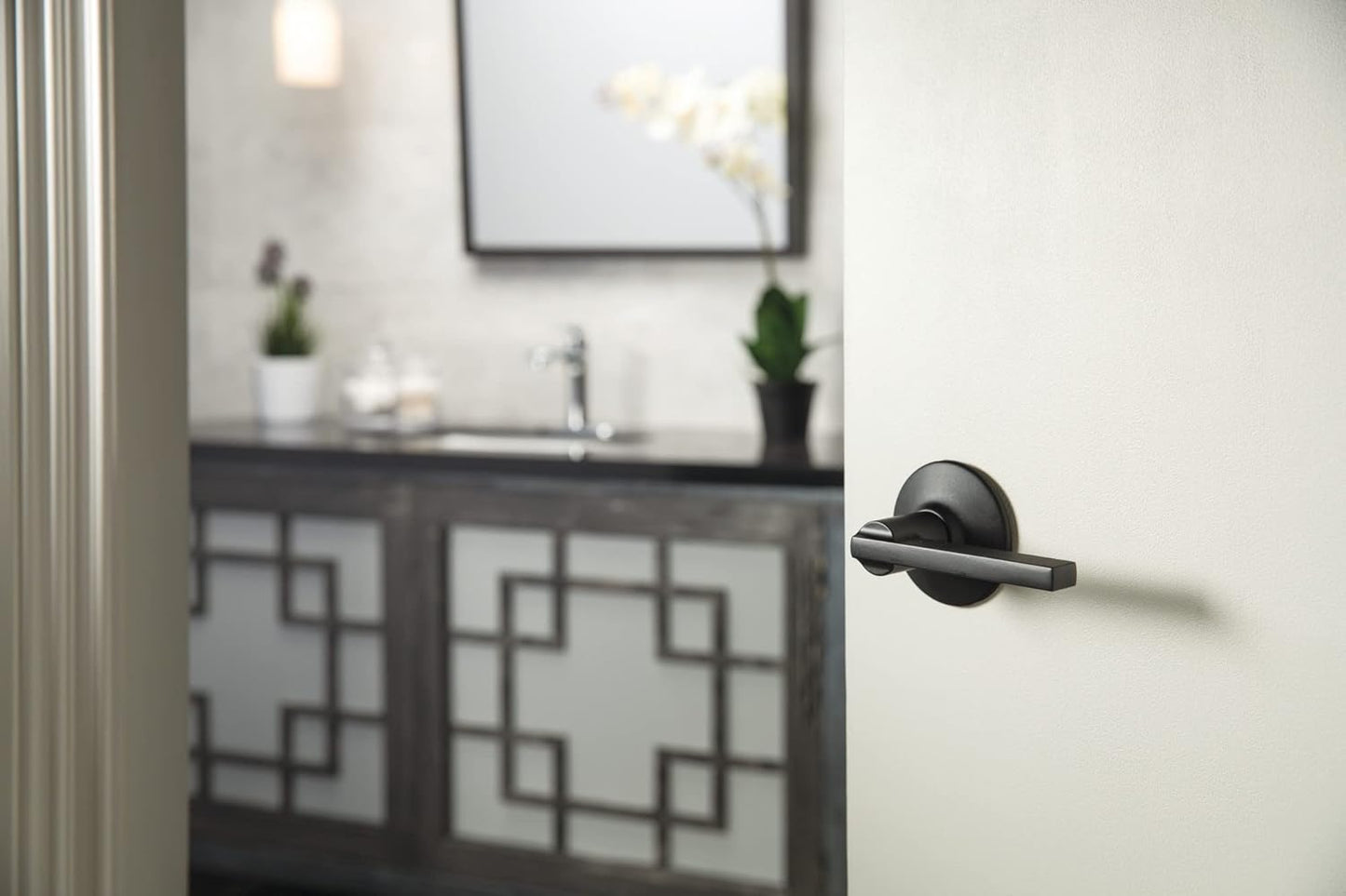 Matte Black Schlage F10 V LAT 622 Latitude Hall & Closet Passage Door Lever - WildKart