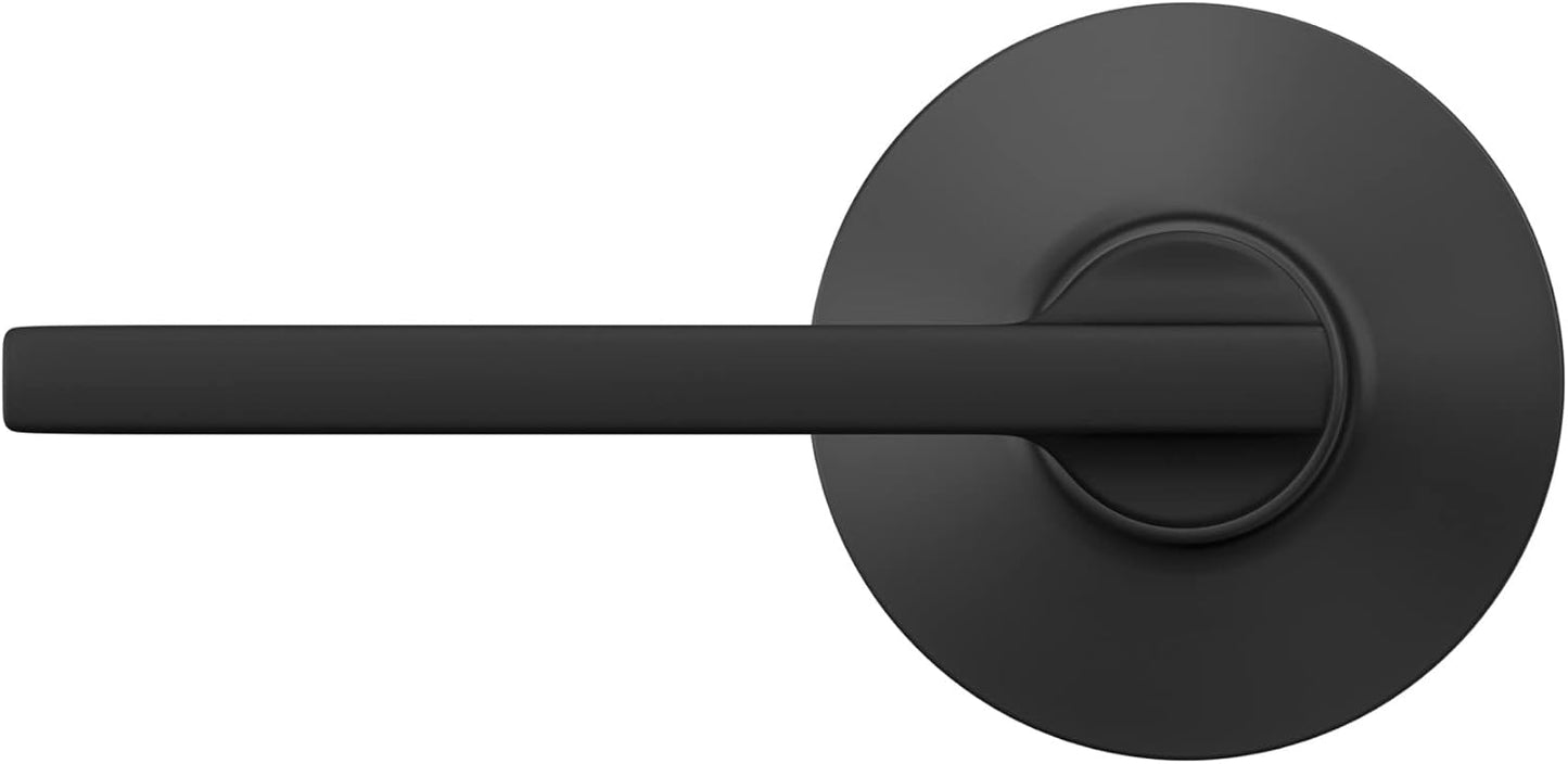 Matte Black Schlage F10 V LAT 622 Latitude Hall & Closet Passage Door Lever - WildKart
