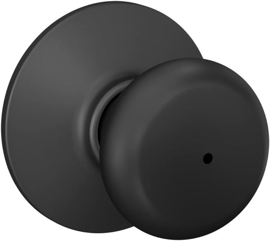 Matte Black Schlage F40 PLY 622 Plymouth Door Knob for Bed & Bath Privacy Lock - WildKart