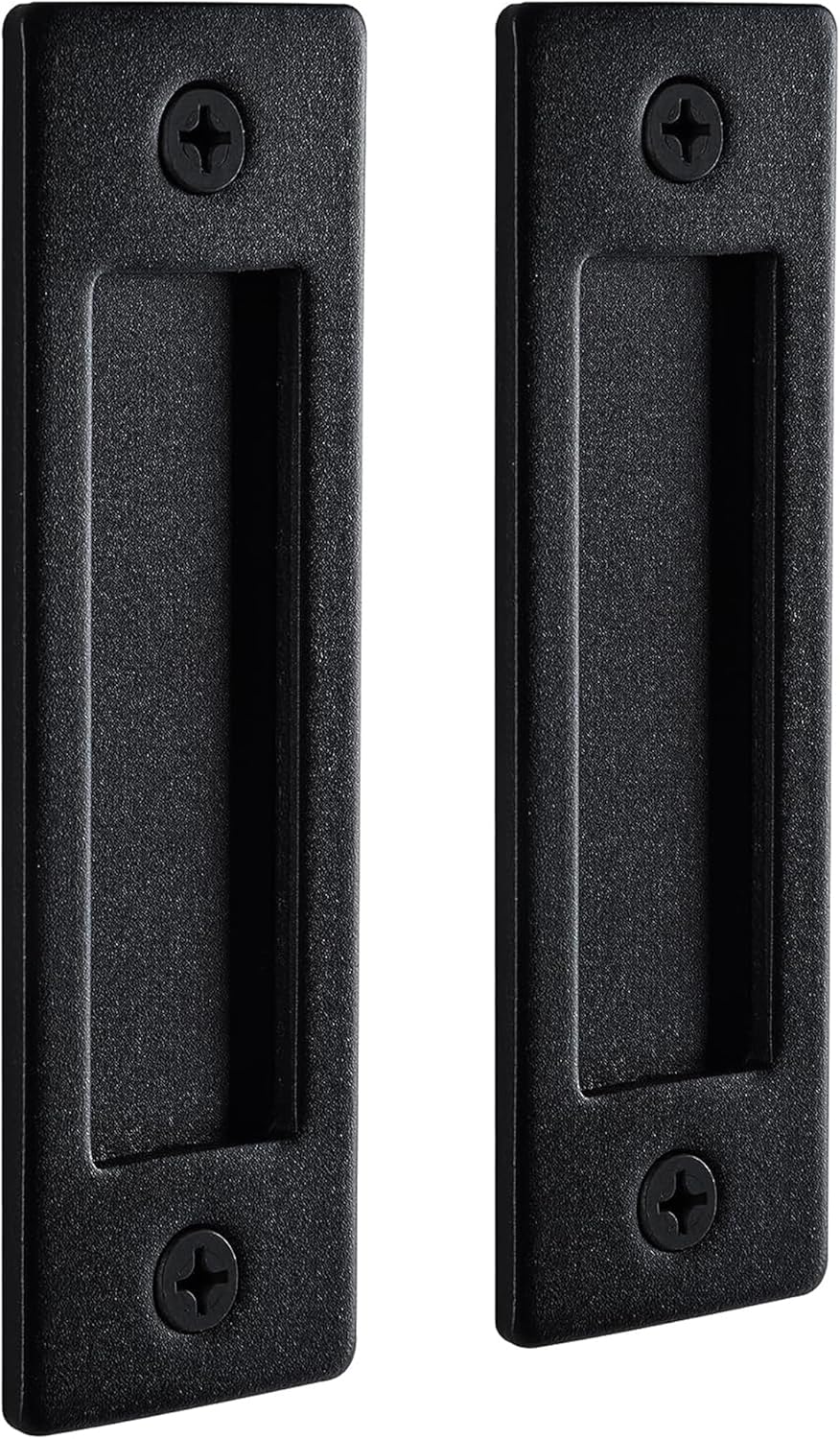 Matte Black Sliding Barn Door Handle Set by Wright Products - Includes Mounting Hardware - 1 Pack