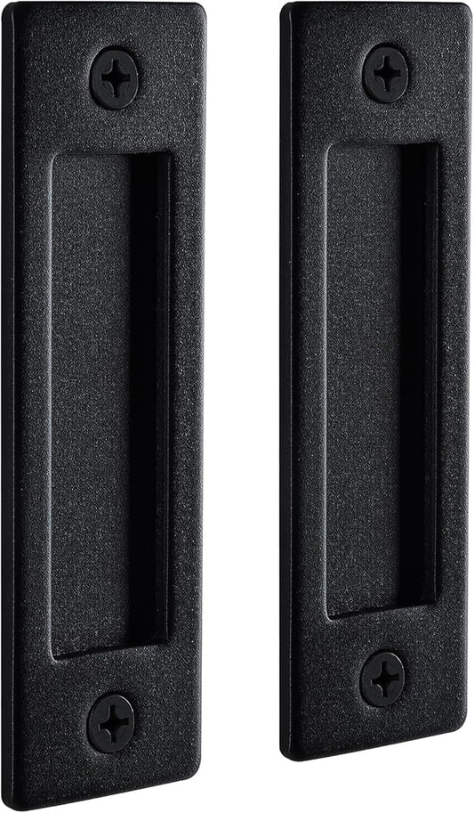 Matte Black Sliding Barn Door Handle Set by Wright Products - Includes Mounting Hardware - 1 Pack