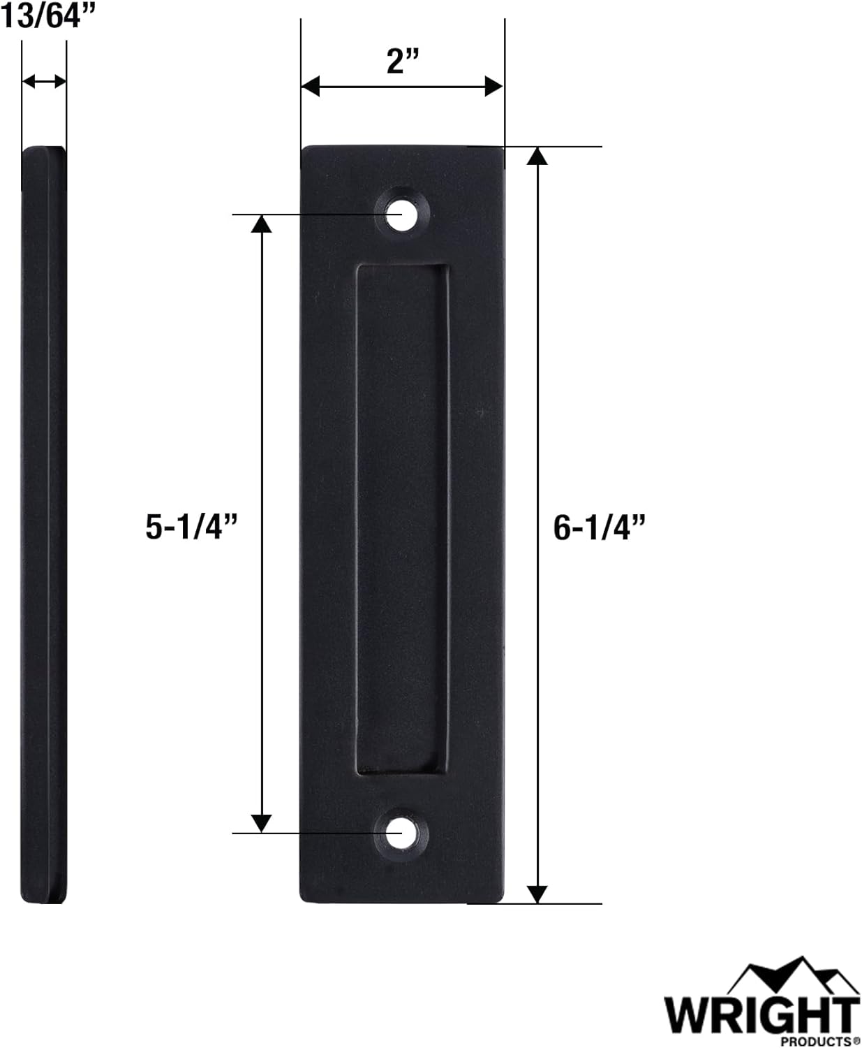 Matte Black Sliding Barn Door Handle Set by Wright Products - Includes Mounting Hardware - 1 Pack