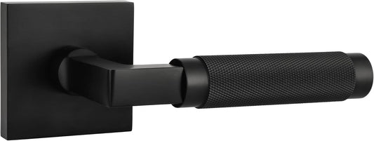 Matte Black Solid Brass Lever Passage Door Handle for Hallway & Closet - Hardware Soho Model