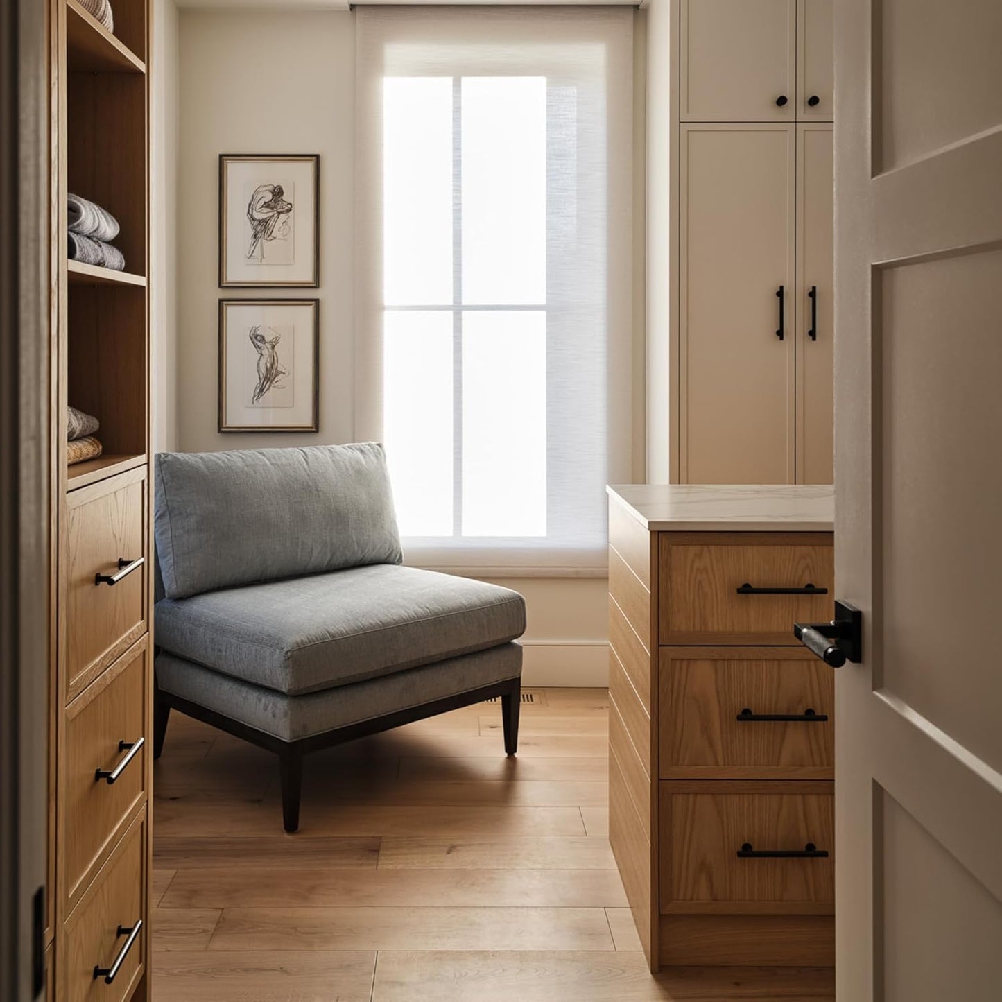 Matte Black Solid Brass Lever Passage Door Handle for Hallway & Closet - Hardware Soho Model