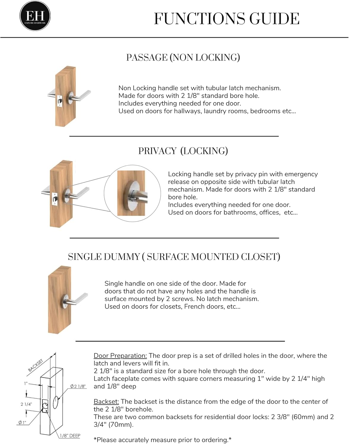 Matte Black Solid Brass Lever Passage Door Handle for Hallway & Closet - Hardware Soho Model