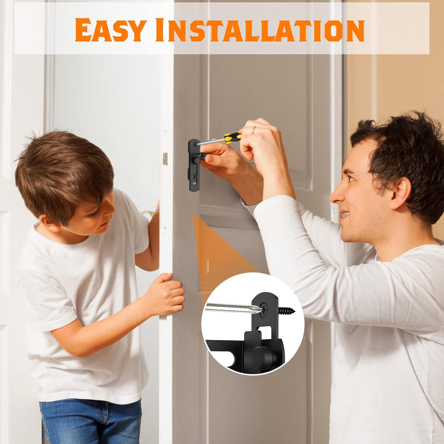 Matte Black Stainless Steel 90 Degree Flip Barn Door Lock Latches - 2 Pack Security Latch for Barn, Pet Door, Bathroom, Cabinet, Window, Sliding Door