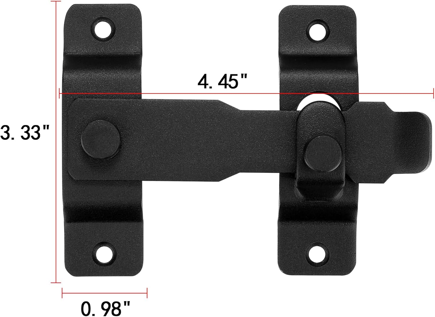 Matte Black Stainless Steel Barn Door Latch Set - 2 Pack, Bi-fold & Sliding Door Locks for Wine Cabinets, Closets, Gates