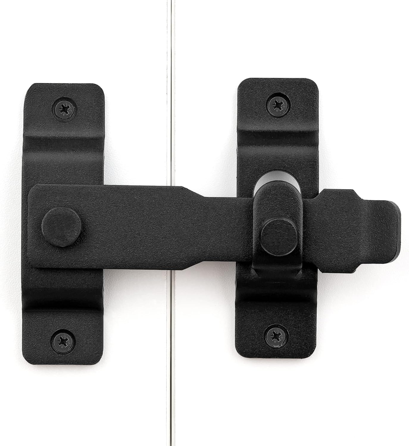 Matte Black Stainless Steel Barn Door Latch Set - 2 Pack, Bi-fold & Sliding Door Locks for Wine Cabinets, Closets, Gates