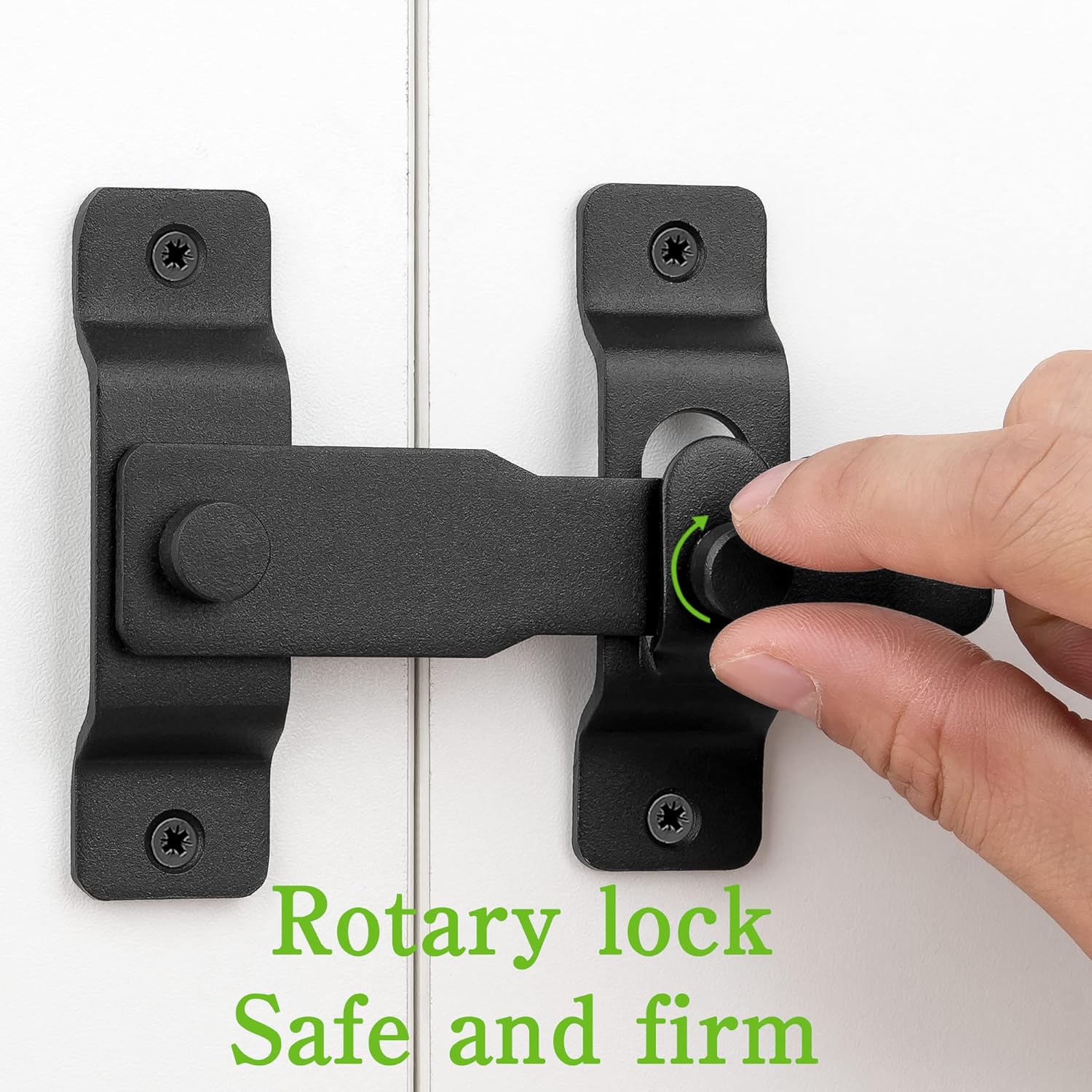 Matte Black Stainless Steel Barn Door Latch Set - 2 Pack, Bi-fold & Sliding Door Locks for Wine Cabinets, Closets, Gates