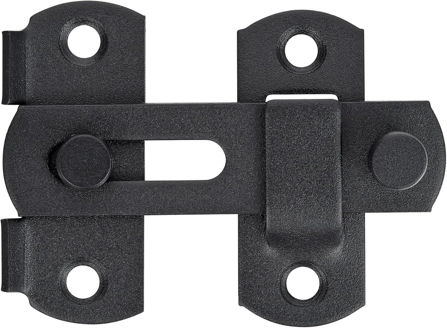 Matte Black Stainless Steel Barn Door Latch Set - 4 Pack, 2.75" x 2.02" Bi-fold Lock for Sliding Doors, Antique Closet Wine Cabinet Gate Latches