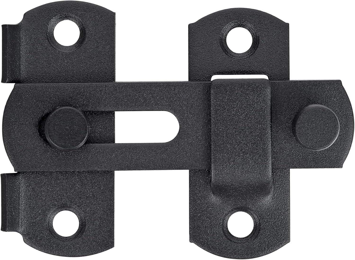 Matte Black Stainless Steel Barn Door Latch Set - 4 Pack, 2.75" x 2.02" Bi-fold Lock for Sliding Doors, Antique Closet Wine Cabinet Gate Latches
