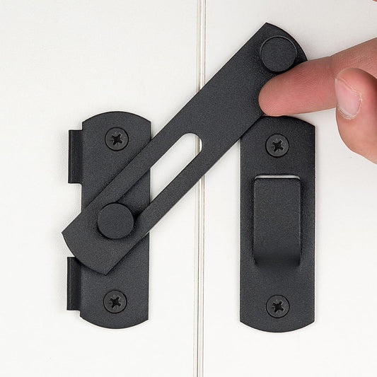 Matte Black Stainless Steel Barn Door Latches, Pack of 4 - Ideal for Bi-fold, Sliding, Wine Cabinet, and Closet Doors