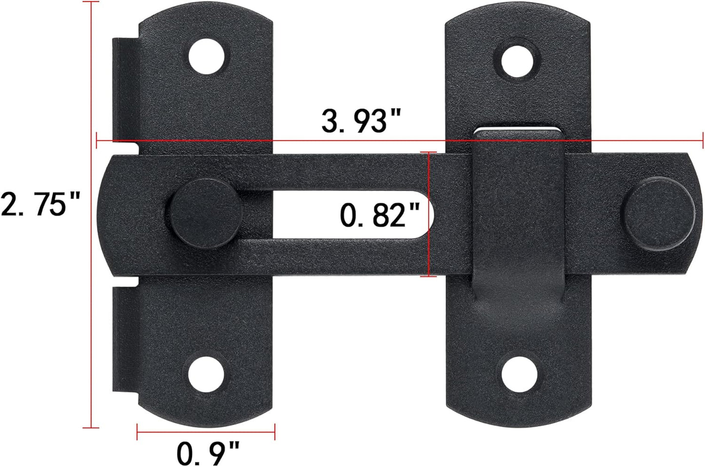 Matte Black Stainless Steel Barn Door Latches, Pack of 4 - Ideal for Bi-fold, Sliding, Wine Cabinet, and Closet Doors