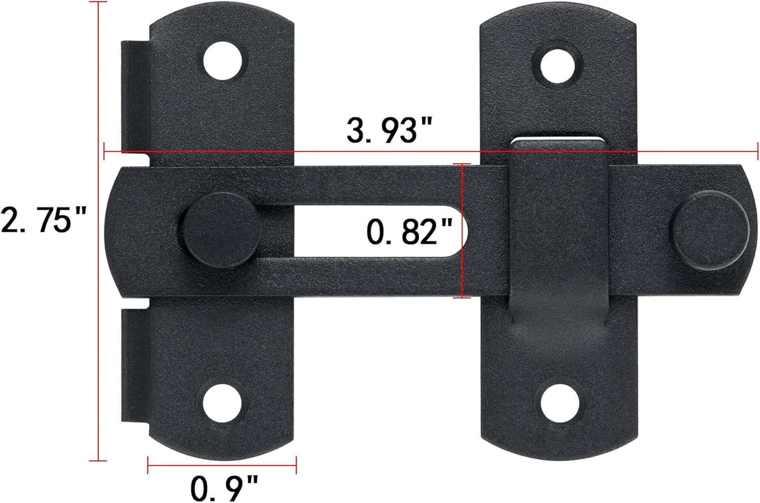 Matte Black Stainless Steel Barn Door Latches, Pack of 4 - Ideal for Bi-fold, Sliding, Wine Cabinet, and Closet Doors