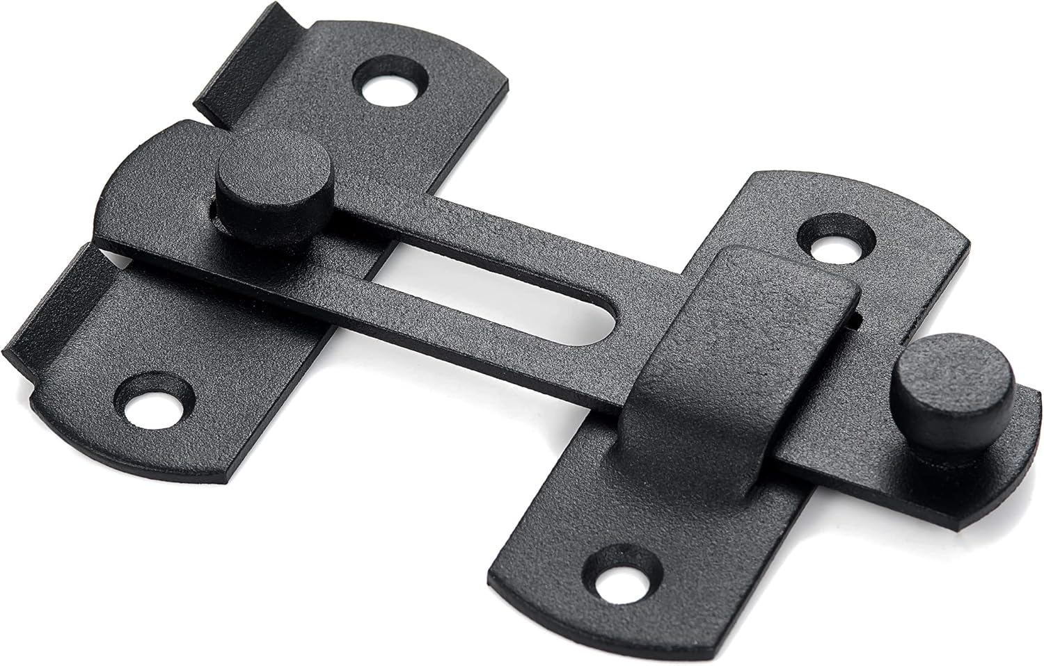 Matte Black Stainless Steel Barn Door Latches, Pack of 4 - Ideal for Bi-fold, Sliding, Wine Cabinet, and Closet Doors