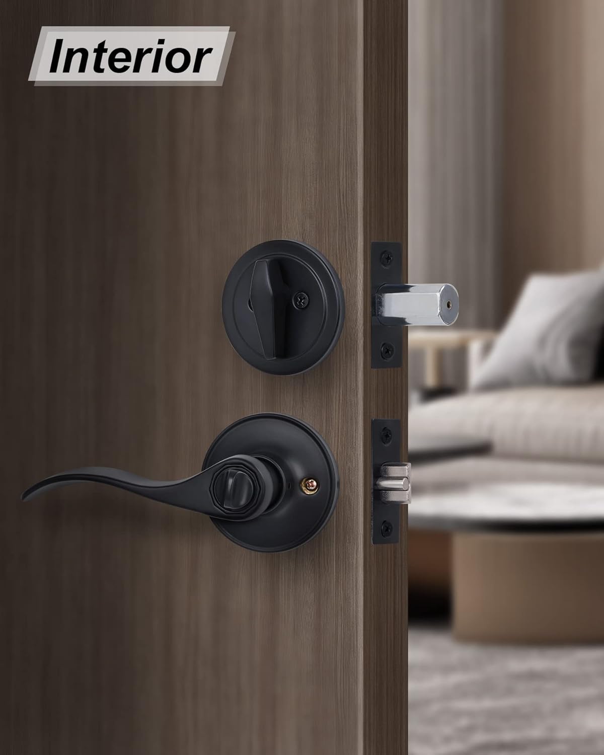 Matte Finished Front Door Lever Lockset and Deadbolt Combination Set with Keyed Alike Feature