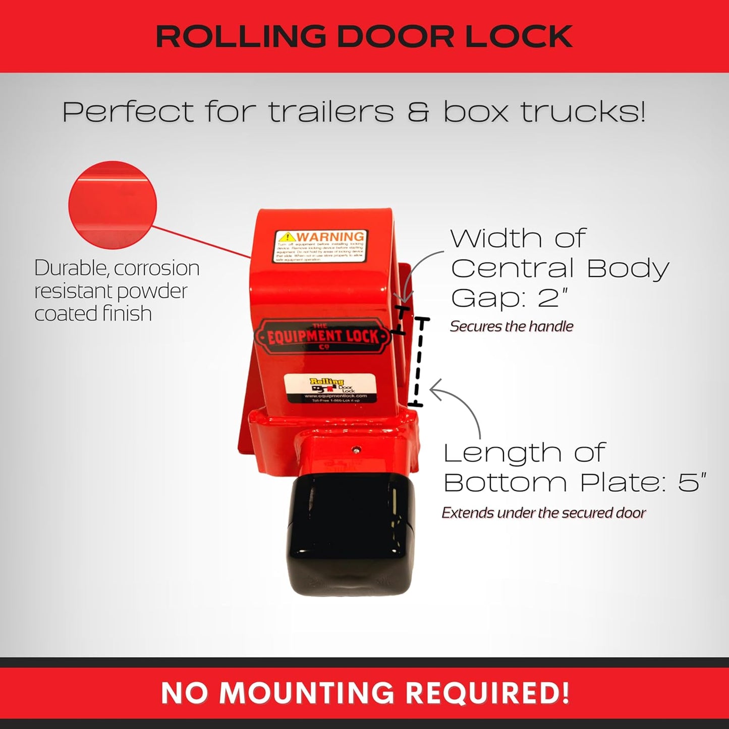 Maximum Security Rolling Door Lock for Storage Containers, Box Trucks, and Trailers - Keyed Combination System by The Equipment Lock Company