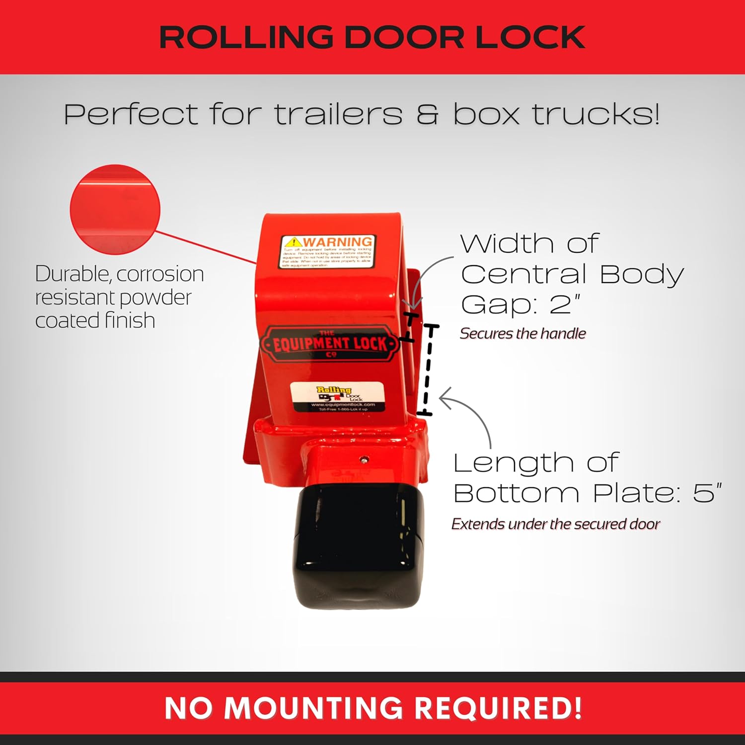 Maximum Security Rolling Door Lock for Storage Containers, Box Trucks, and Trailers - Keyed Combination System by The Equipment Lock Company