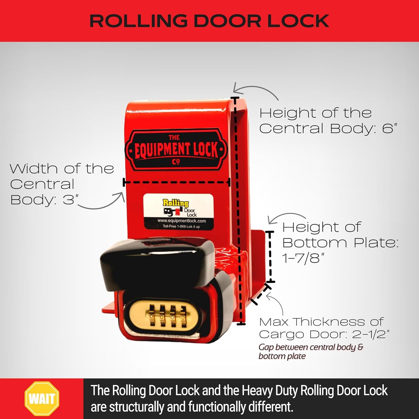 Maximum Security Rolling Door Lock for Storage Containers, Box Trucks, and Trailers - Keyed Combination System by The Equipment Lock Company