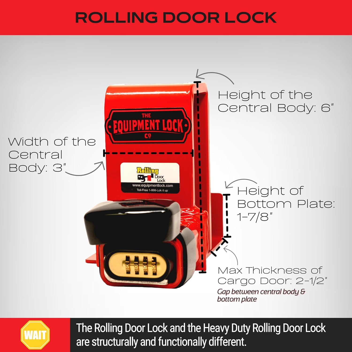 Maximum Security Rolling Door Lock for Storage Containers, Box Trucks, and Trailers - Keyed Combination System by The Equipment Lock Company