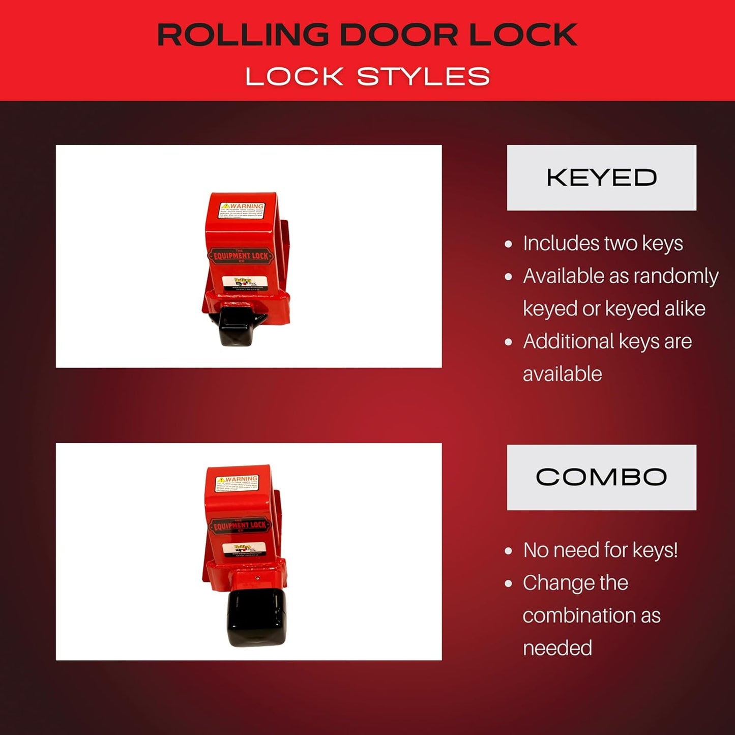 Maximum Security Rolling Door Lock for Storage Containers, Box Trucks, and Trailers - Keyed Combination System by The Equipment Lock Company