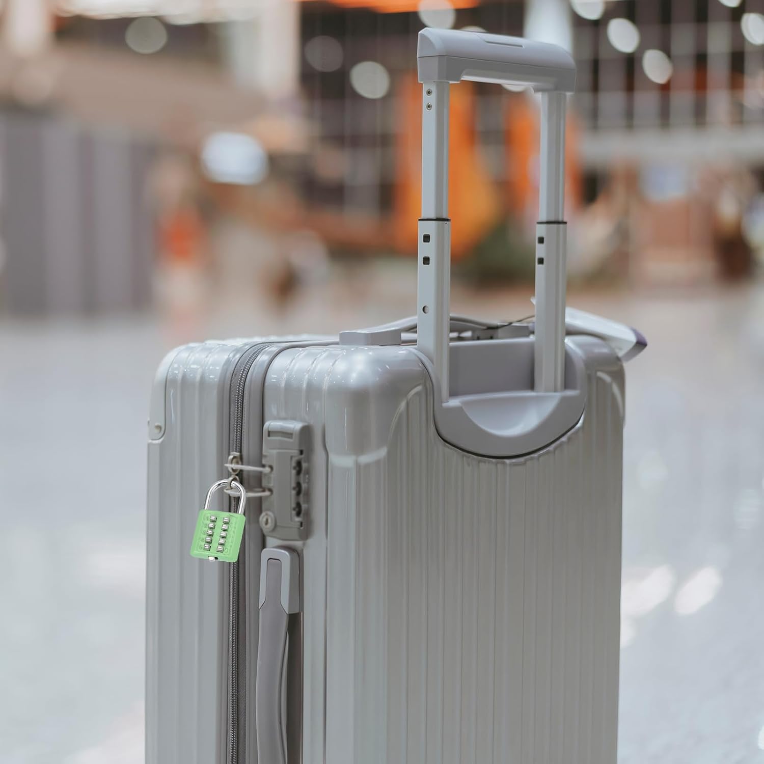 MECCANIXITY 10-Digit Push Button Combination Padlock Set for Locker Gym Sports Cabinet Toolbox - Green (2 Pack)