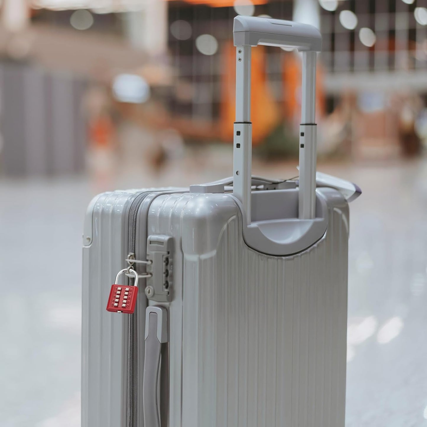 MECCANIXITY 10-Digit Push Button Padlock with 5-Position Locking Mechanism - Red, Pack of 2