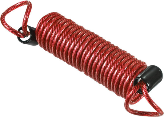 MECCANIXITY 5ft Steel Cable Lock with Vinyl Coating for Bike & Luggage - Red