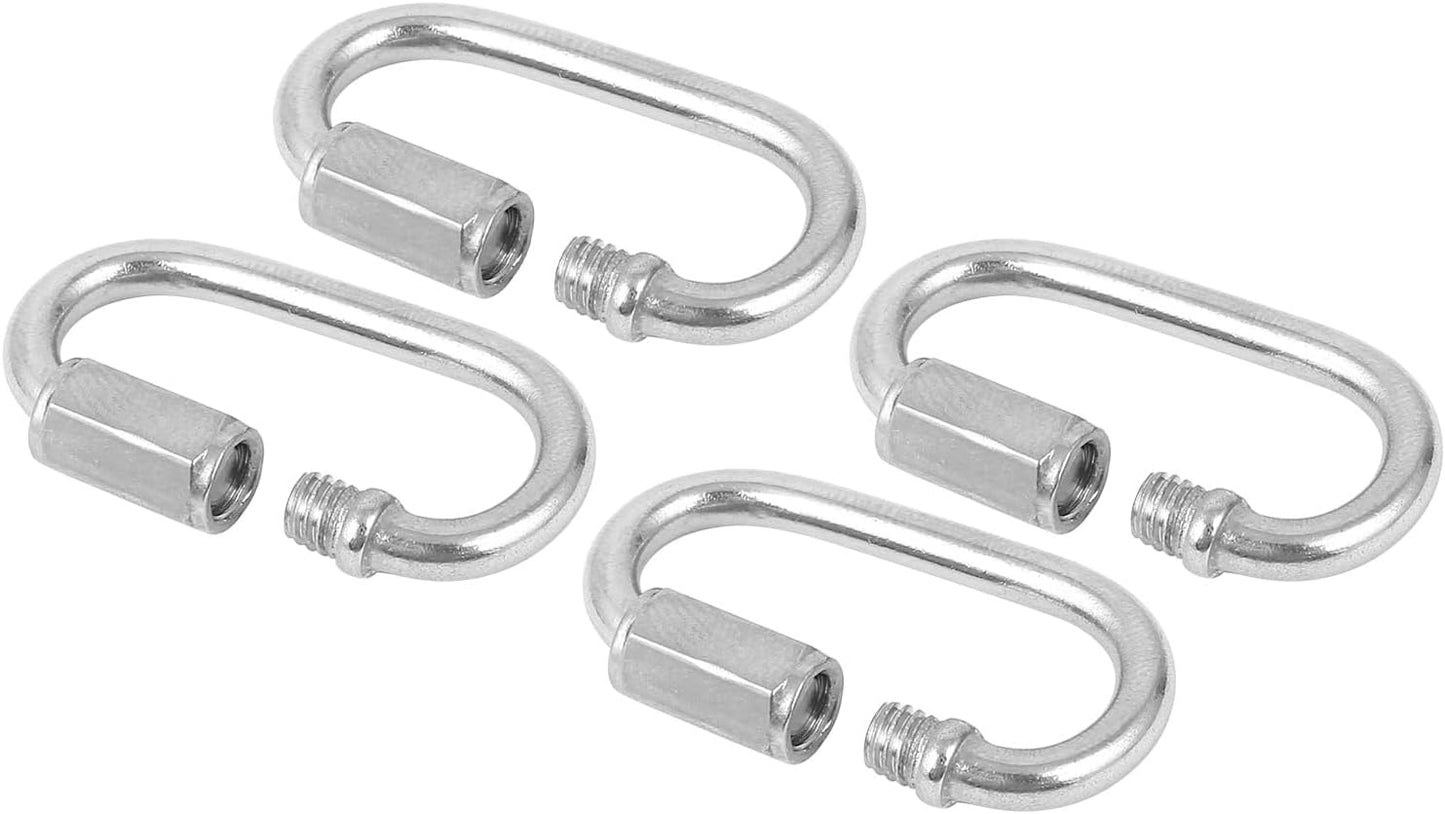 MECCANIXITY Security Cable with Plastic Coated Steel Locking Rope - Blue (4Pcs) - Includes Quick Oval Link Lock (4Pcs)