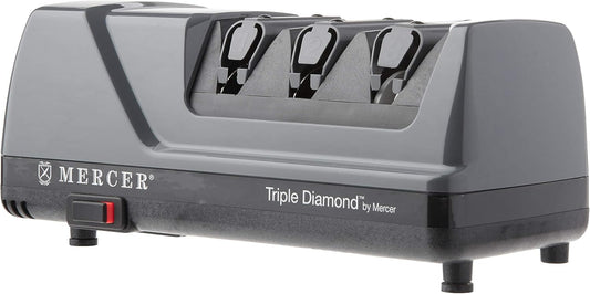 Mercer Culinary Electric Knife Sharpener with Triple Diamond 3-Stage Sharpening System