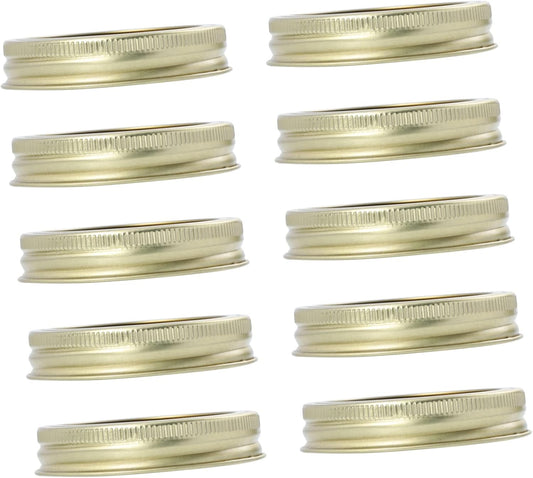 Metal Mason Jar Lids for Regular Mouth Canning - Airtight Leak Proof Storage Discs with Sealing Rings for DIY Projects and Food Preservation