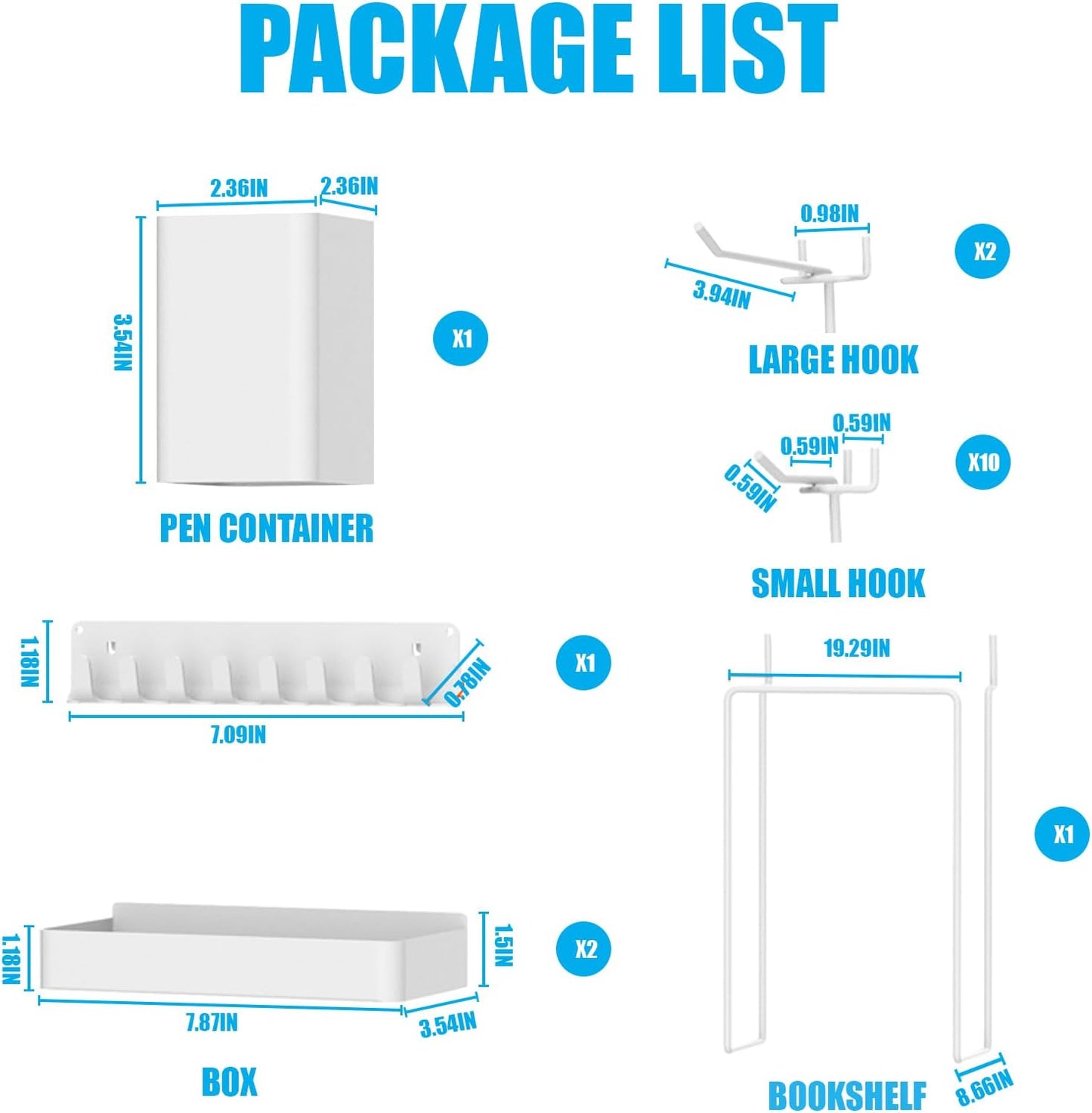 Metal Pegboard Combination Kit for Wall Organization - 4 Pegboards & 17 Accessories - Modular Hanging System for Crafts & Ornaments - 24" x 24" Black Board with Mounting Hardware