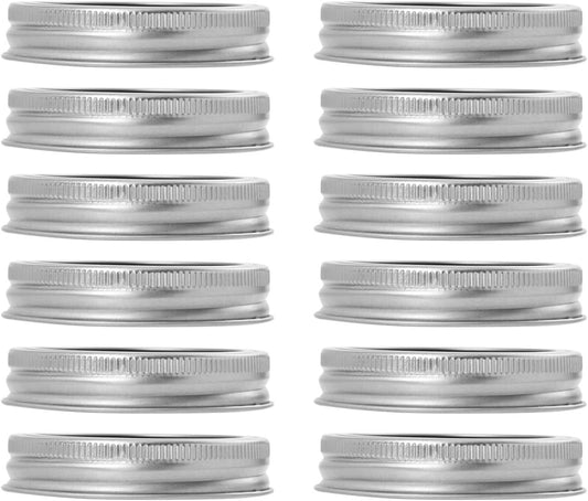 Metal Regular Mouth Mason Jar Lids and Rings - 70mm Caps for Canning, Fermenting, Pickling, and Storage - Home Canning Supplies