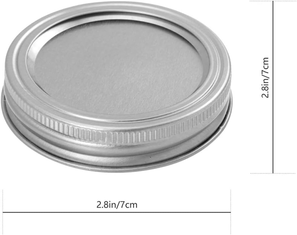 Metal Regular Mouth Mason Jar Lids and Rings - 70mm Caps for Canning, Fermenting, Pickling, and Storage - Home Canning Supplies