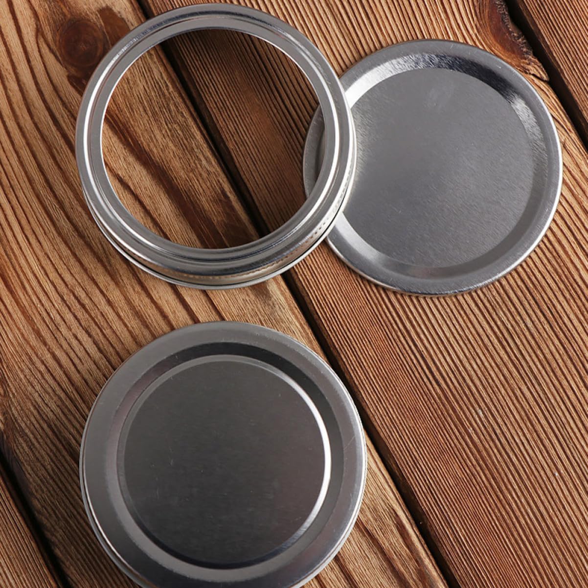 Metal Regular Mouth Mason Jar Lids and Rings - 70mm Caps for Canning, Fermenting, Pickling, and Storage - Home Canning Supplies