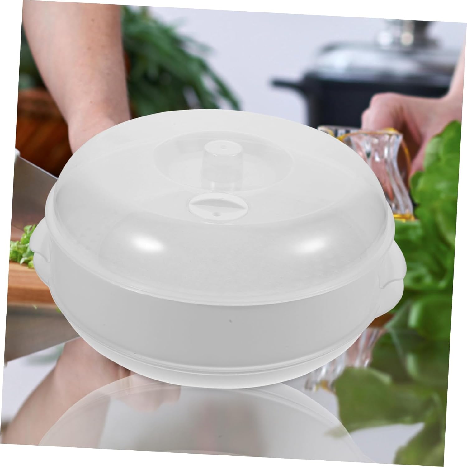 Microwave Steamer with Lid Vent for Even Heating - Ideal for Cooking Food and Vegetables in Household Kitchen
